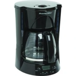 Proctor Silex 12 Cup Coffeemaker Black Glass Carafe Permanent Filter