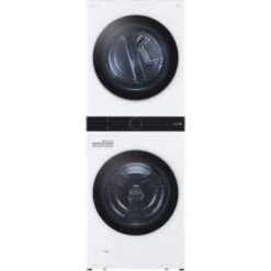 Lg Single Unit Electric Washtower With Center Control, White