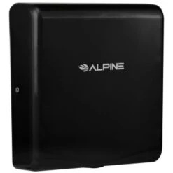 Alpine Industries Willow Black High-Speed 120v Hand Dryer With Wall Guard