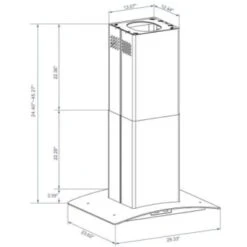 Winflo 30" Convertible Stainless Steel Glass Island Range Hood -Whirlpool || GENERIC Sales Store 252249 w DetailedProductView4 Lg